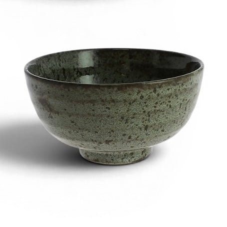 Reisschale mit Verlaufglasur – Keramik, Grün/Braun - Atelier Tibet