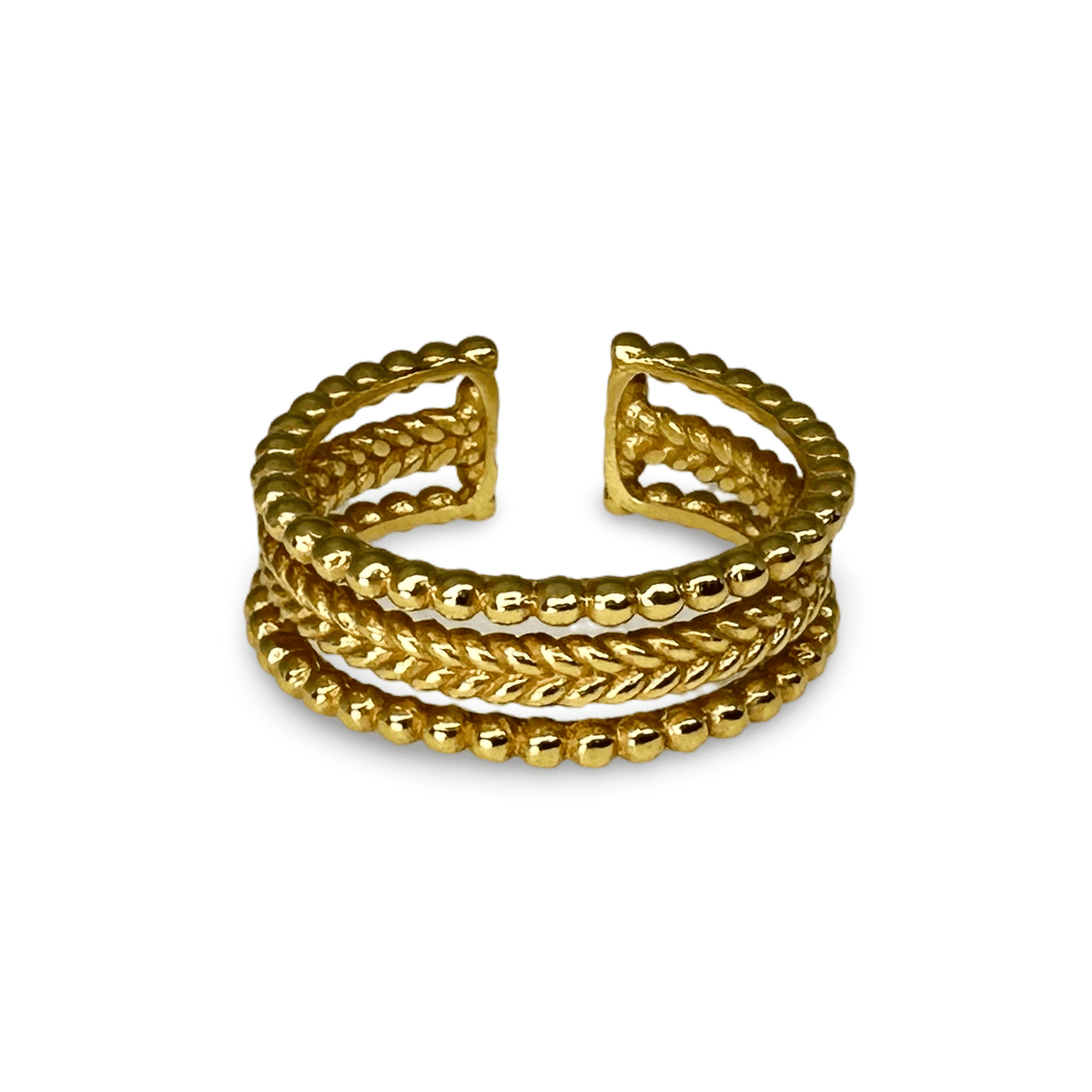 Ring aus drei vergoldeten Strängen - Atelier Tibet