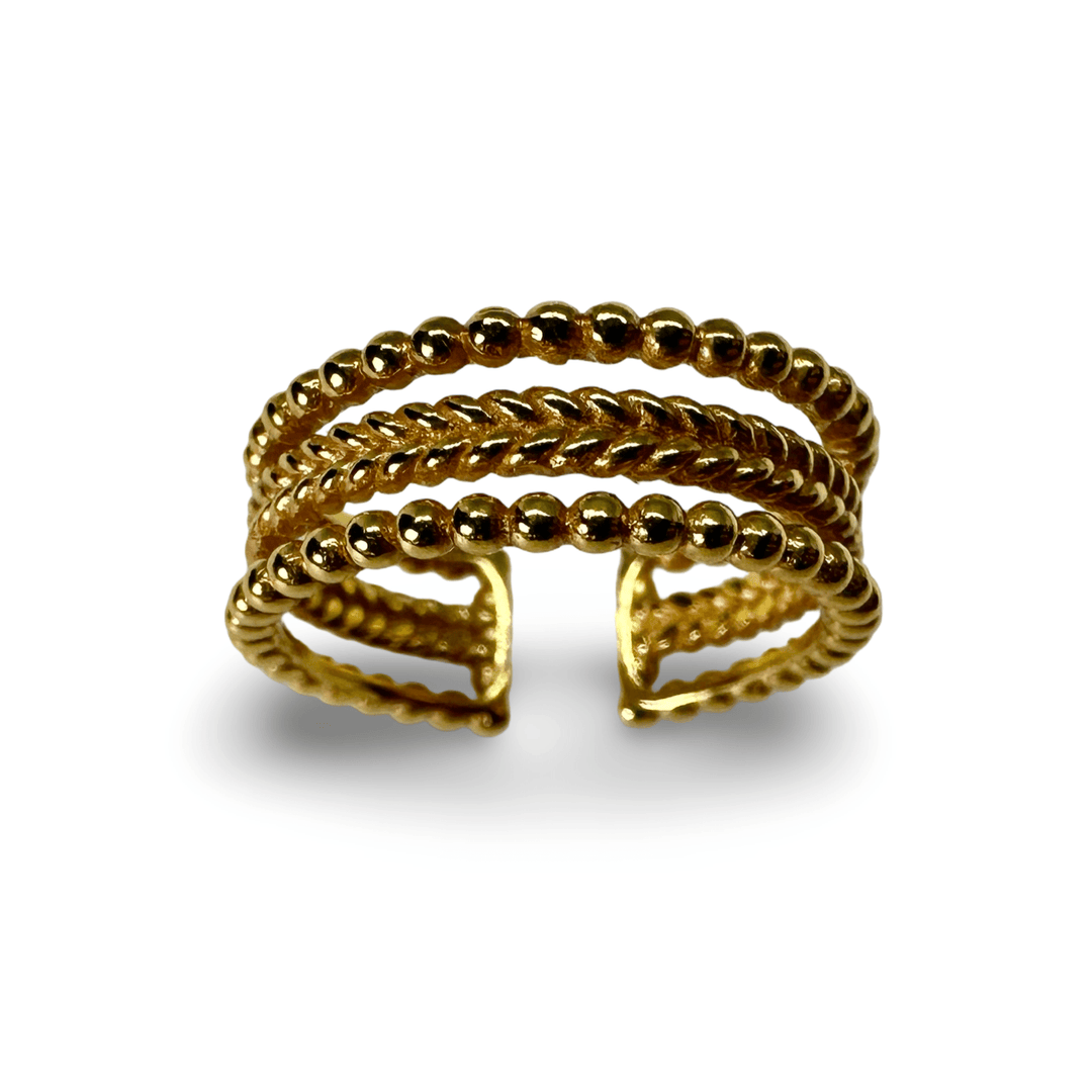Ring aus drei vergoldeten Strängen - Atelier Tibet