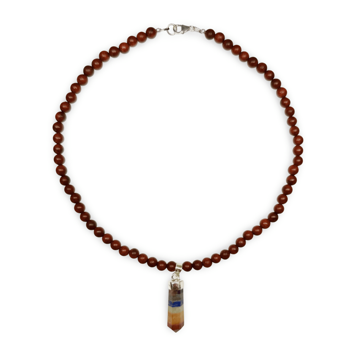 Rosenholz - Kette mit Chakra - Anhänger - Atelier Tibet