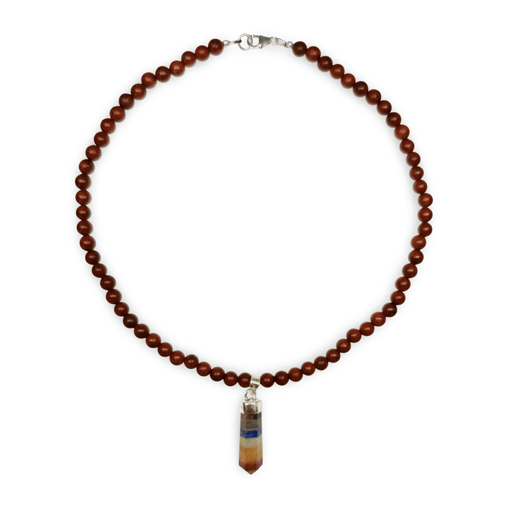 Rosenholz - Kette mit Chakra - Anhänger - Atelier Tibet