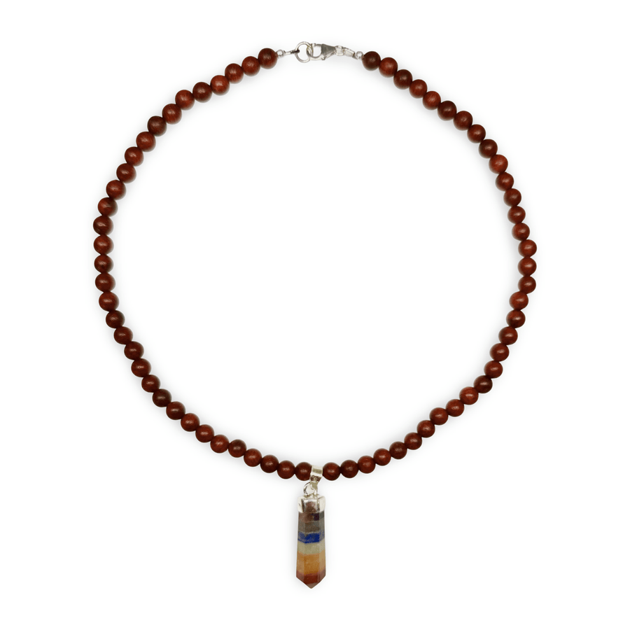 Rosenholz - Kette mit Chakra - Anhänger - Atelier Tibet