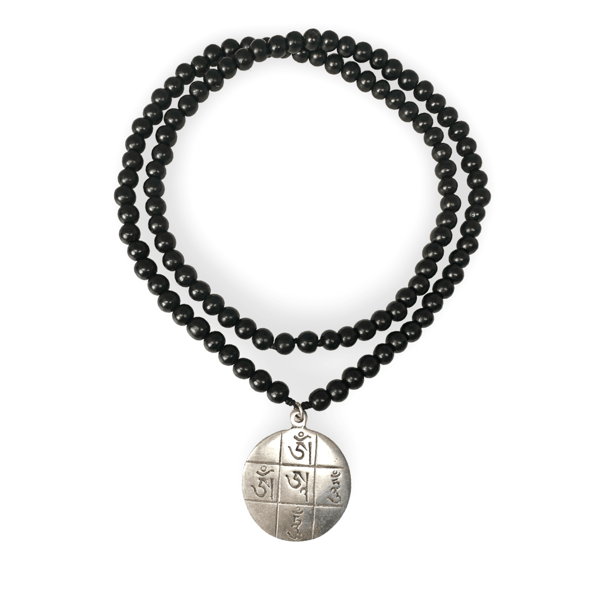 Rosenholz Mala Gebetskette mit Mantra-Anhänger - Atelier Tibet