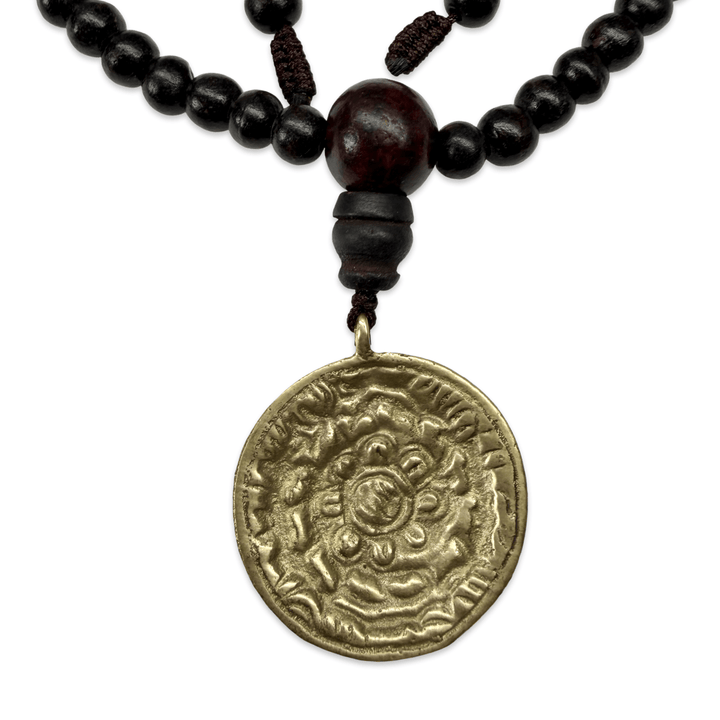 Rosenholz-Mala mit Schutz-Amulett - Atelier Tibet