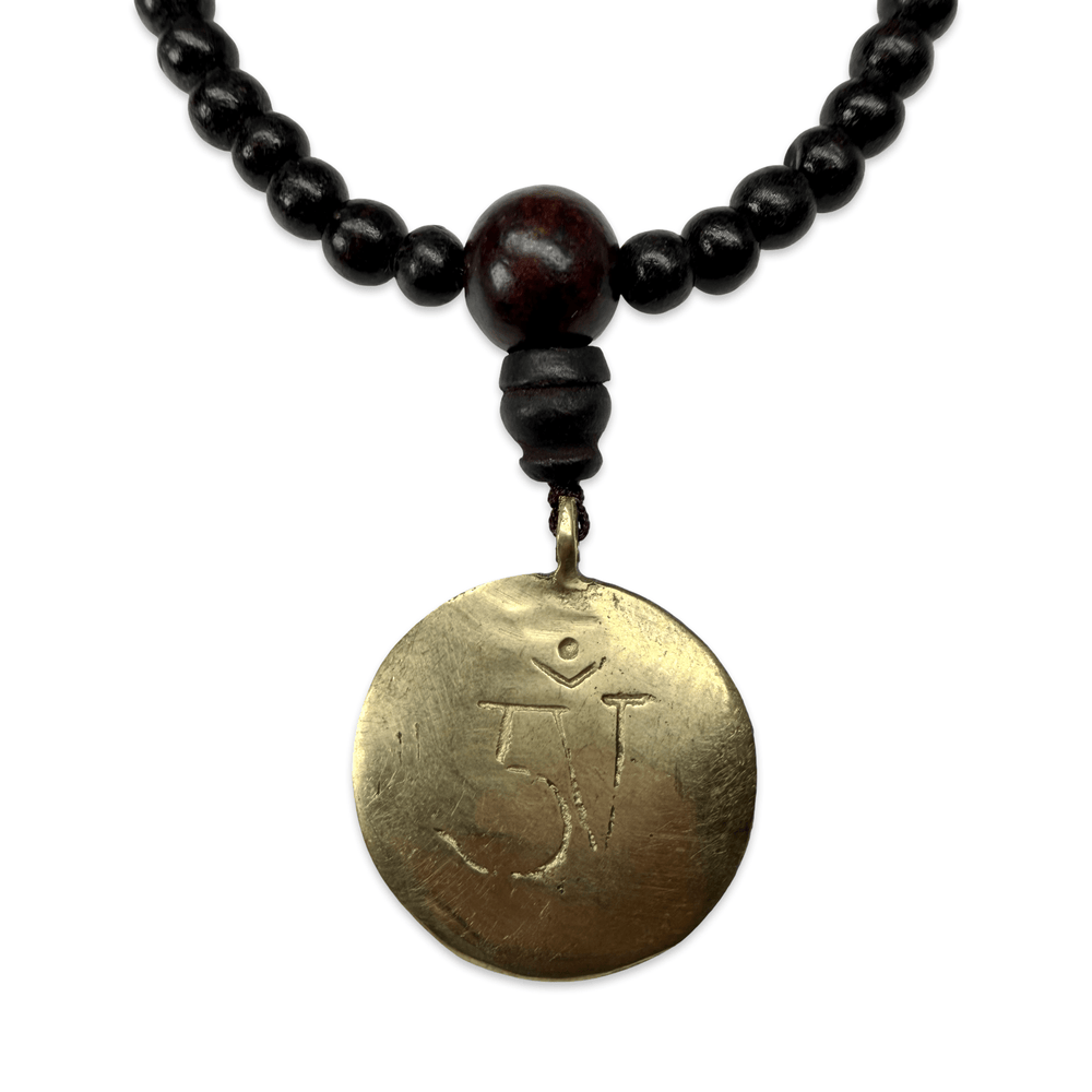 Rosenholz-Mala mit Schutz-Amulett - Atelier Tibet