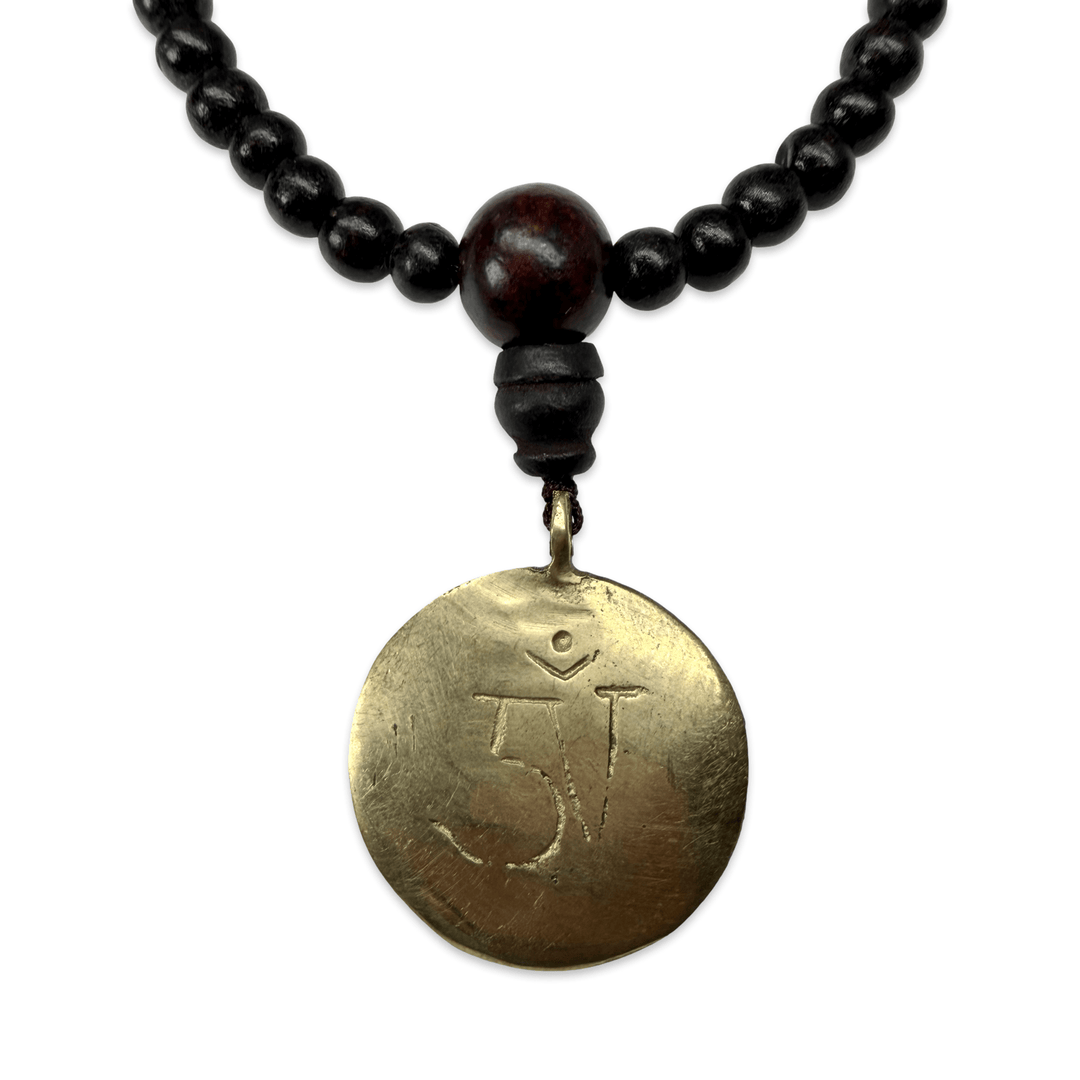Rosenholz-Mala mit Schutz-Amulett - Atelier Tibet