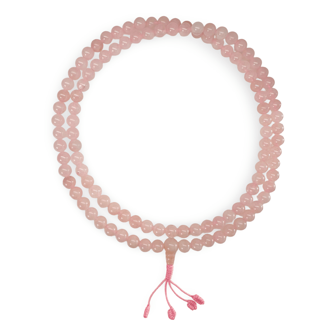 Rosenquarz Mala Gebetskette - Atelier Tibet