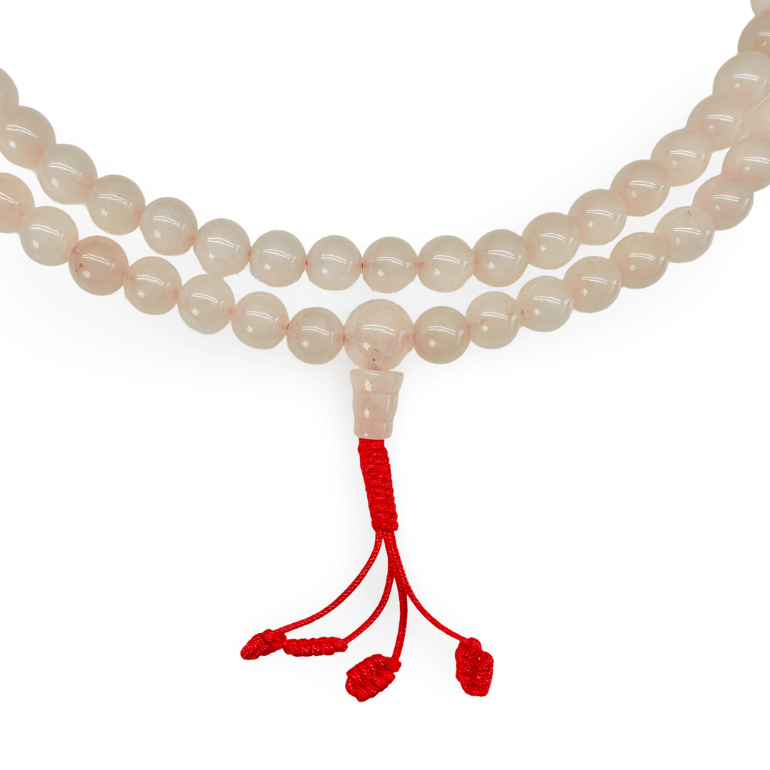 Rosenquarz Mala Gebetskette - Atelier Tibet