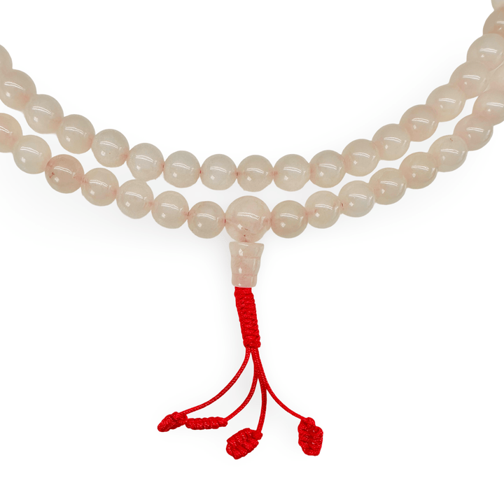 Rosenquarz Mala Gebetskette - Atelier Tibet