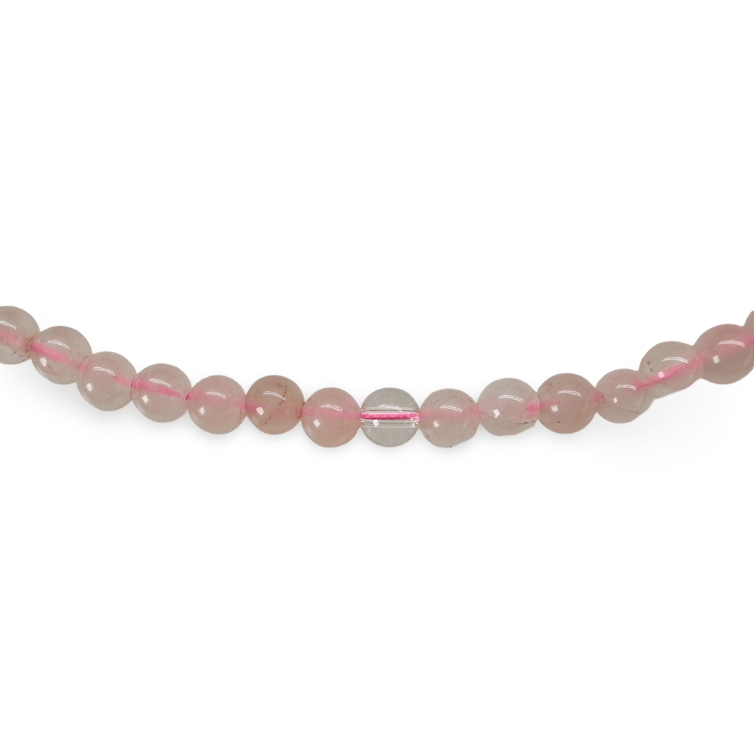 Rosenquarz - und Bergkristall - Kette - Atelier Tibet