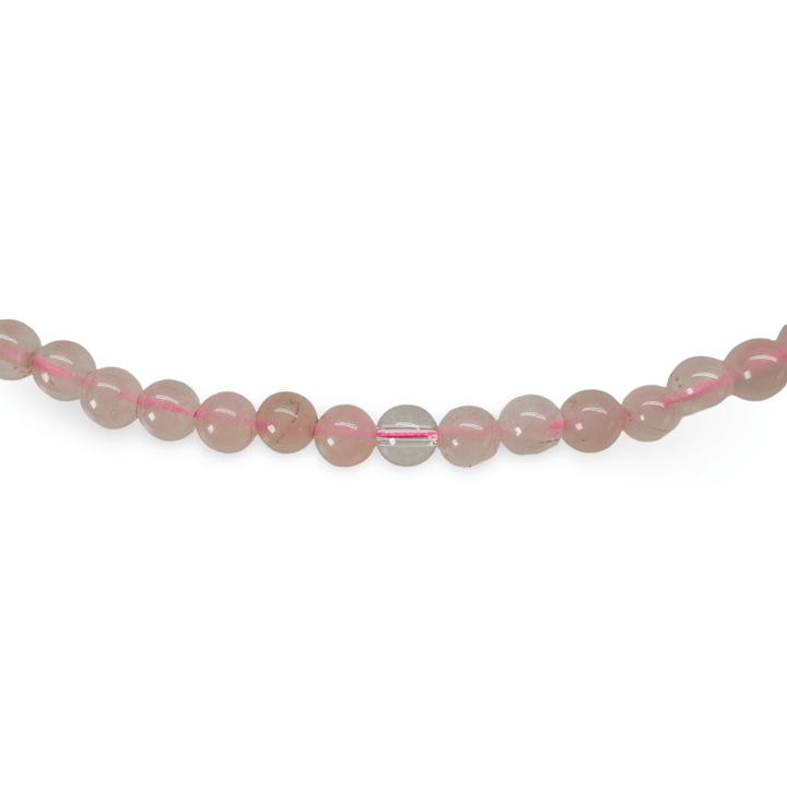 Rosenquarz - und Bergkristall - Kette - Atelier Tibet