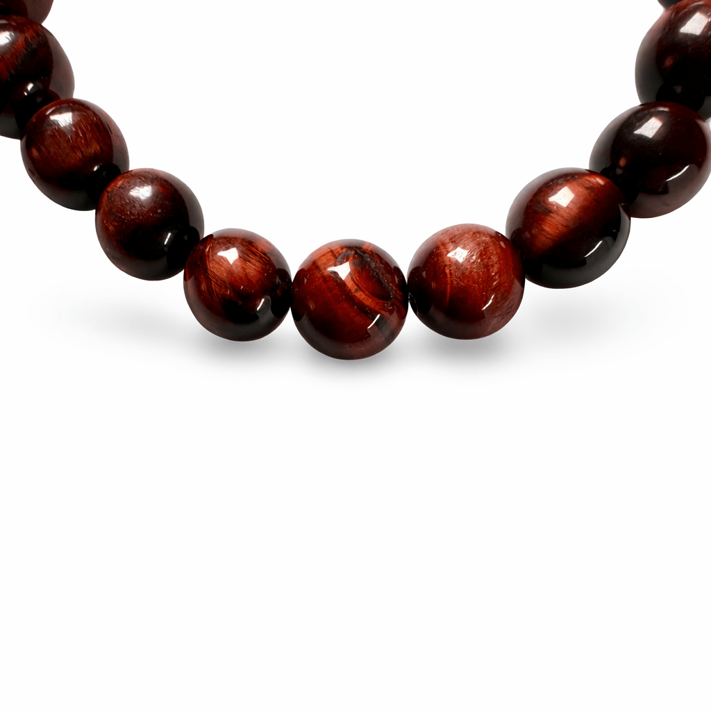Rotes Tigerauge Mala Armband - Atelier Tibet