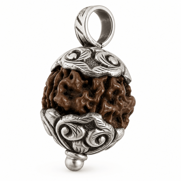 Rudraksha-Anhänger mit Silber - Atelier Tibet