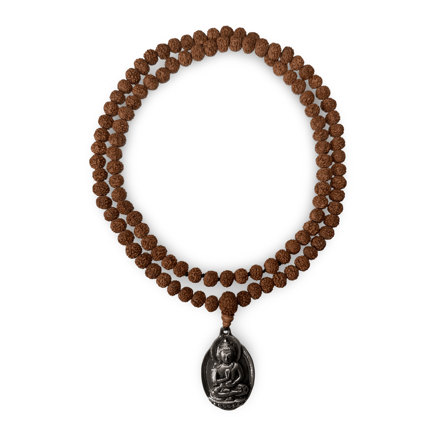 Rudraksha-Mala mit Buddha-Anhänger - Atelier Tibet