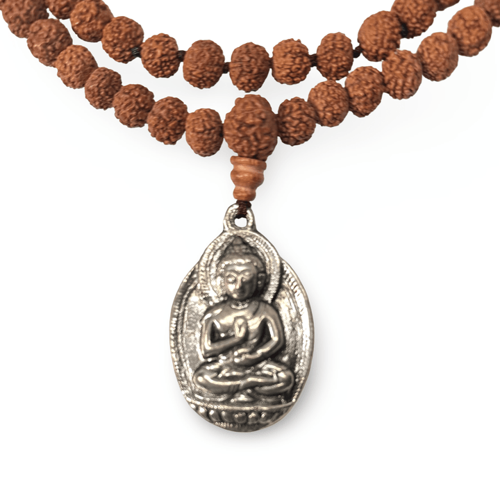 Rudraksha-Mala mit Buddha-Anhänger - Atelier Tibet
