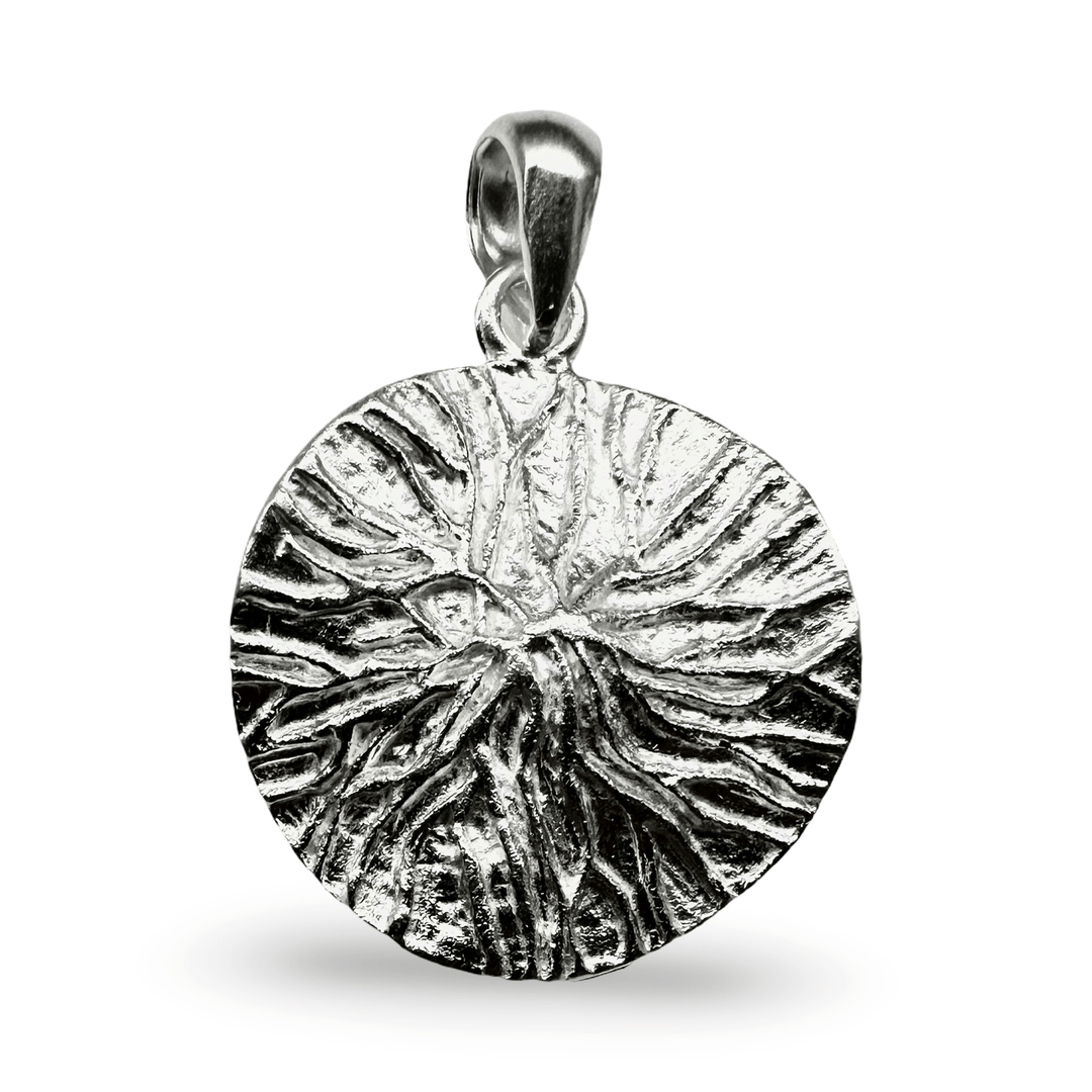 Runder Blatt - Anhänger aus Silber - Atelier Tibet