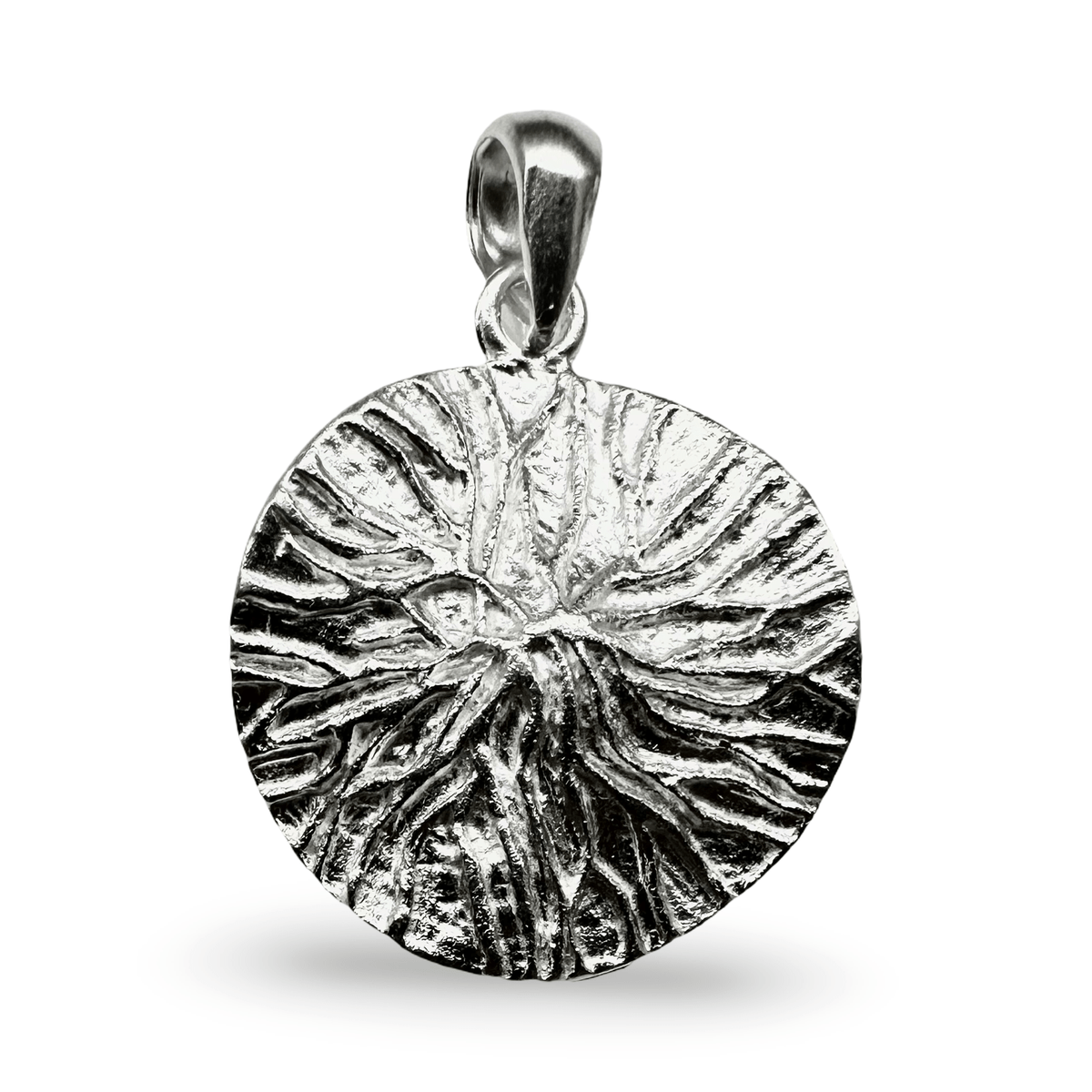 Runder Blatt - Anhänger aus Silber - Atelier Tibet