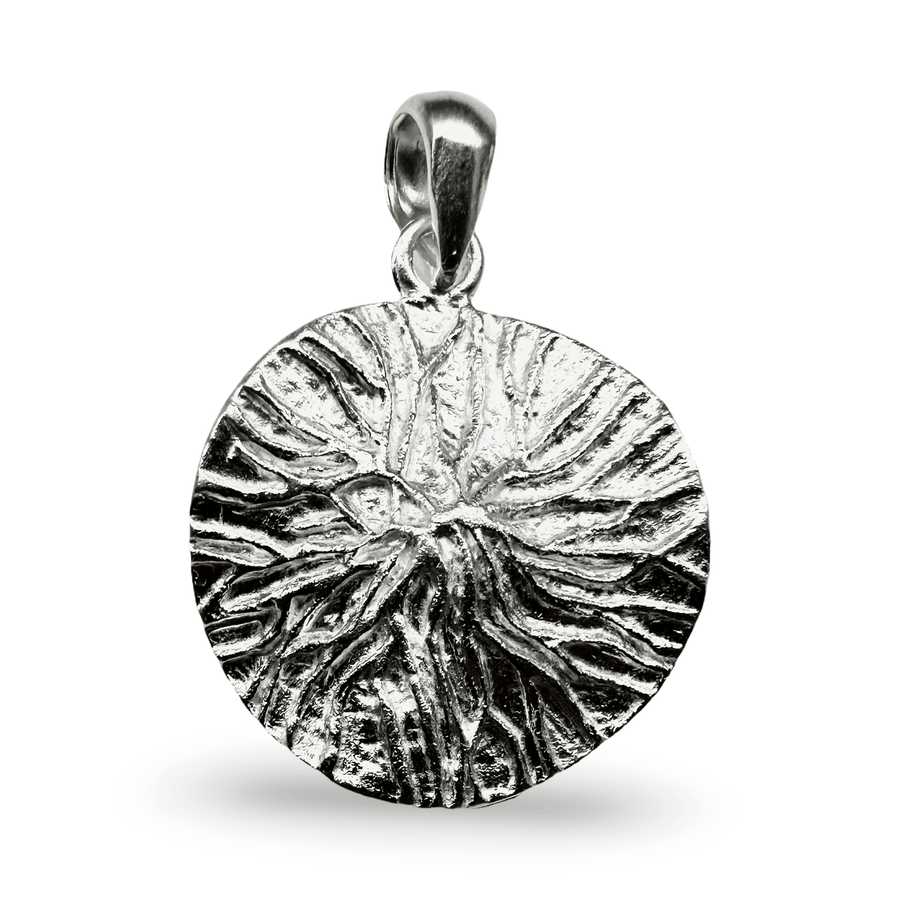 Runder Blatt - Anhänger aus Silber - Atelier Tibet