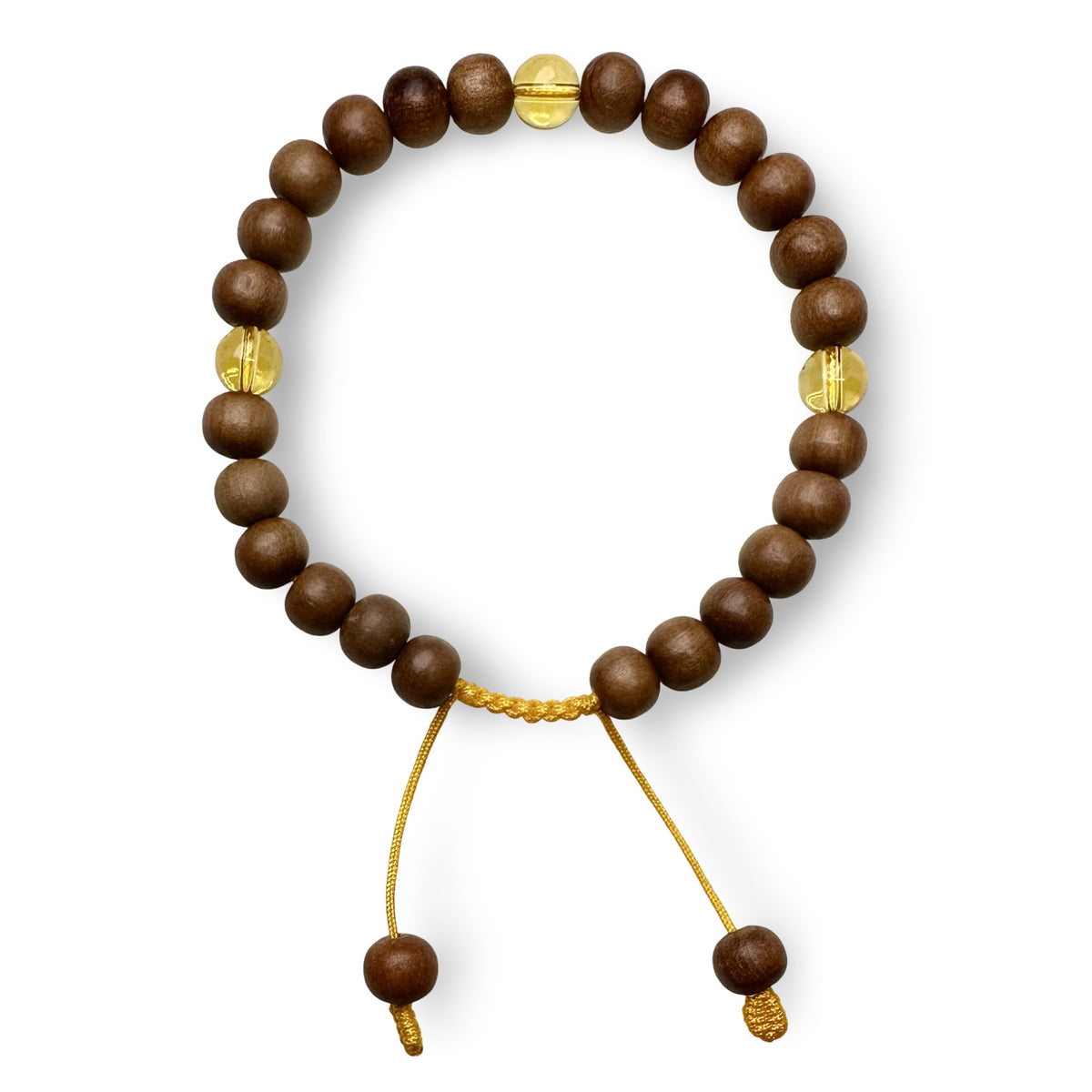 Sandelholz Mala - Armband mit Bernstein - Atelier Tibet