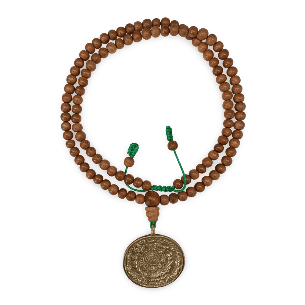 Sandelholz - Mala mit Schutz - Amulett - Atelier Tibet
