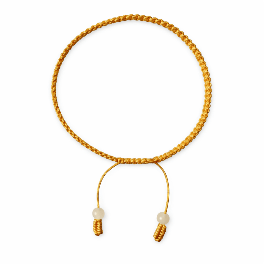 Sandgelbes geknüpftes Armband - Atelier Tibet