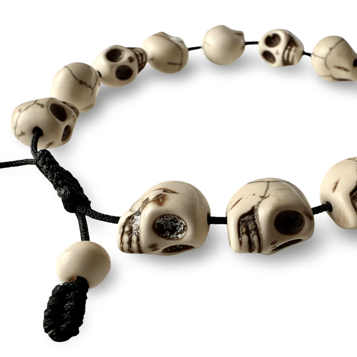 Schädel Mala - Armband mit schwarzen Kordeln - Atelier Tibet