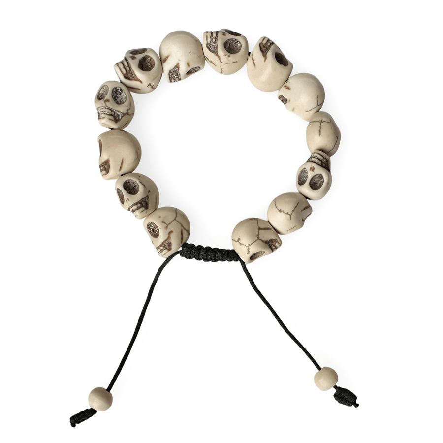 Schädel Mala - Armband mit schwarzen Kordeln - Atelier Tibet