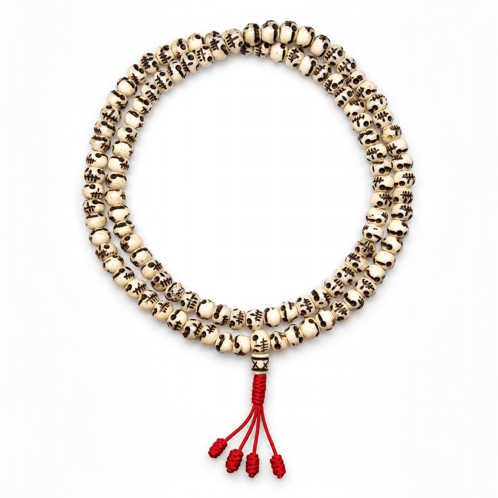 Schädel Mala aus Knochen - Atelier Tibet