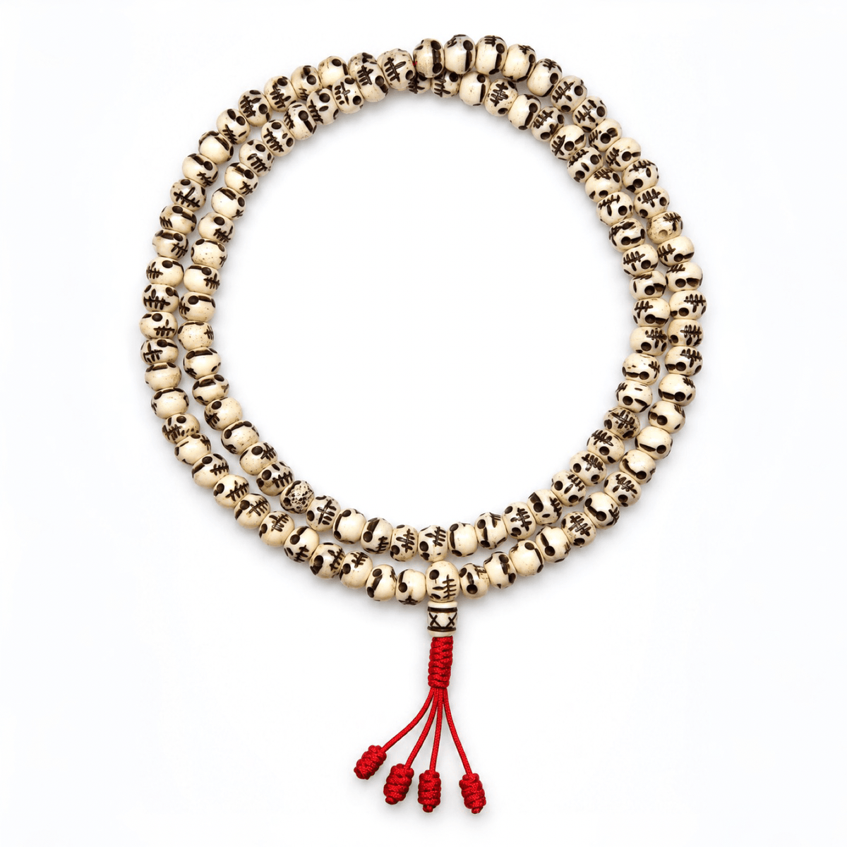 Schädel Mala aus Knochen - Atelier Tibet