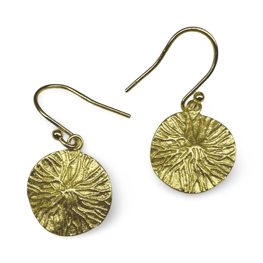 Scheiben - Ohranhänger aus vergoldetem Silber - Atelier Tibet