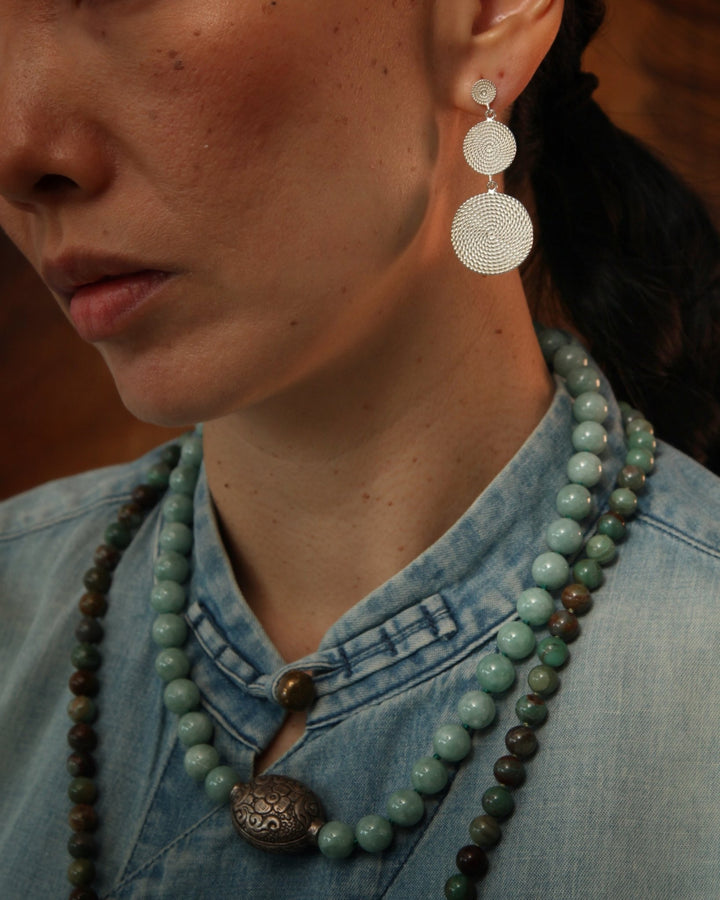 Scheiben Ohrstecker Silber oder vergoldet - Atelier Tibet