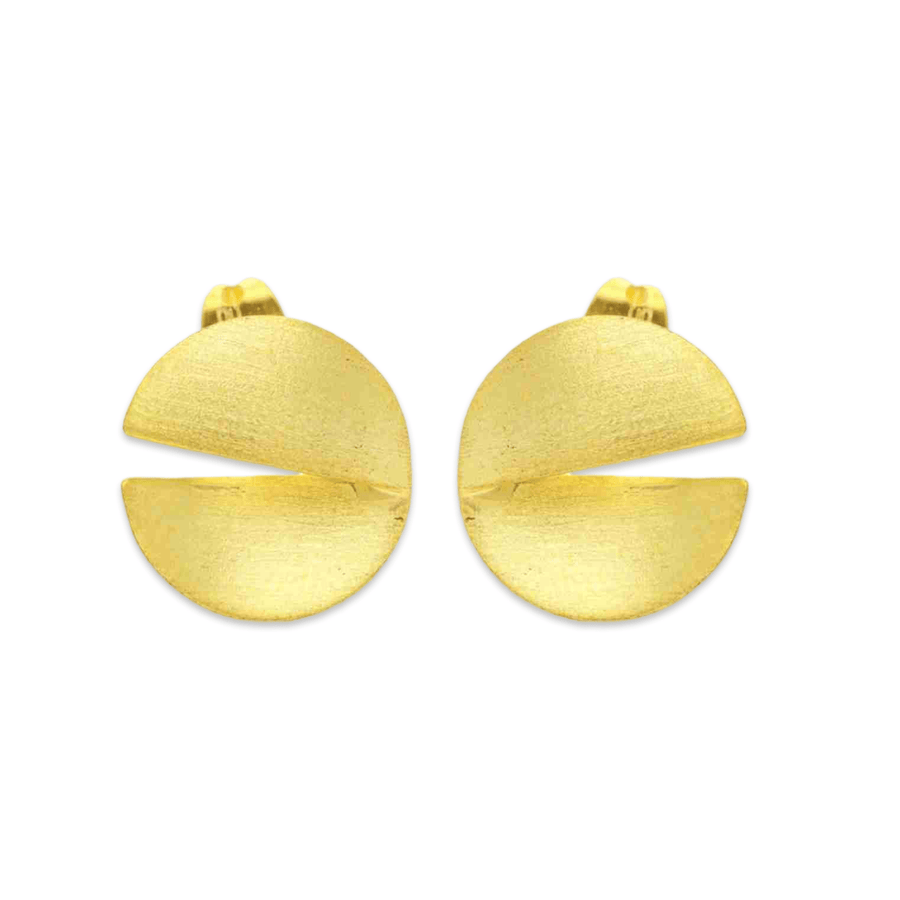 Schimmernde Disc - Ohrstecker aus vergoldetem Silber - Atelier Tibet