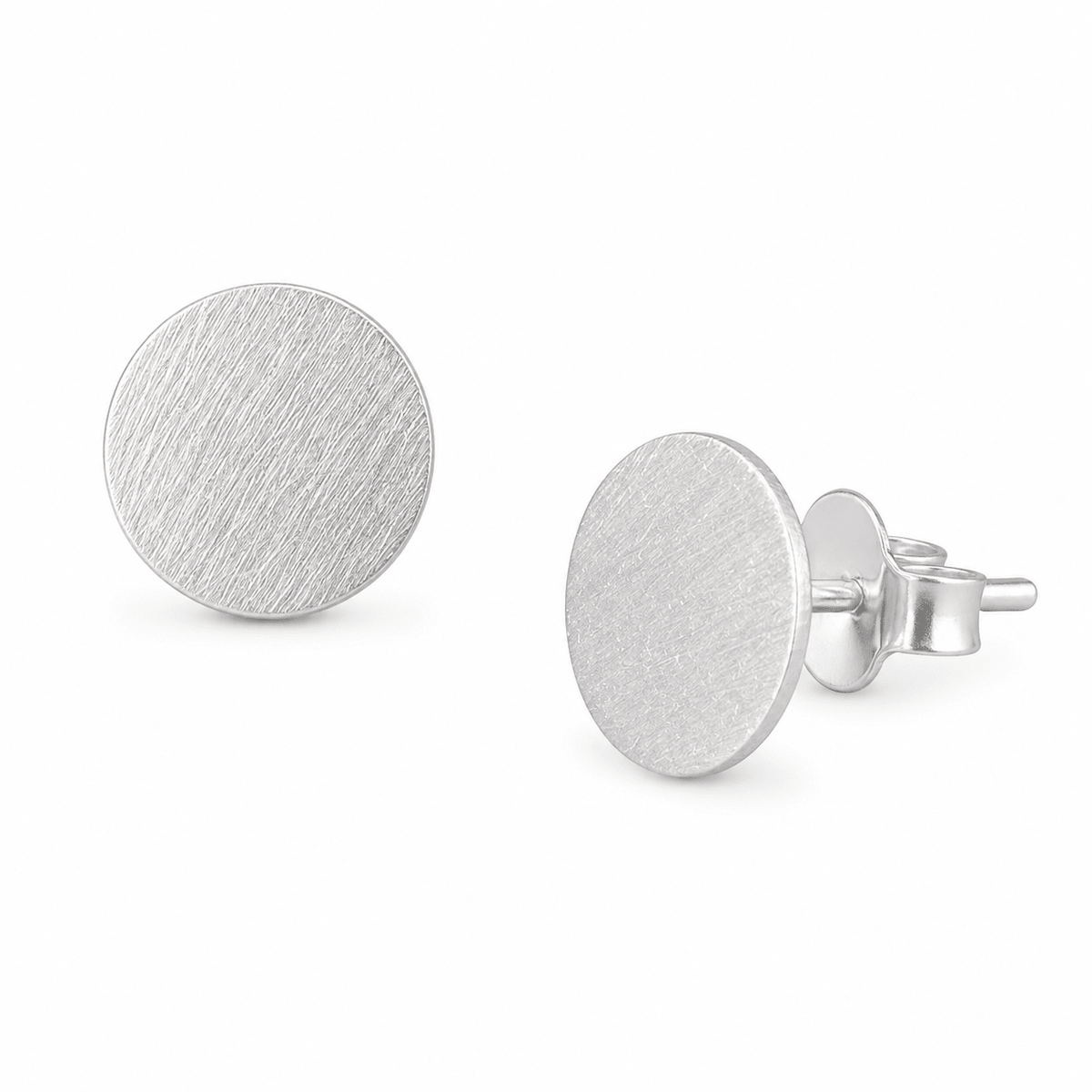 Schimmernde Silber-Scheiben Ohrstecker aus Tibet - Atelier Tibet