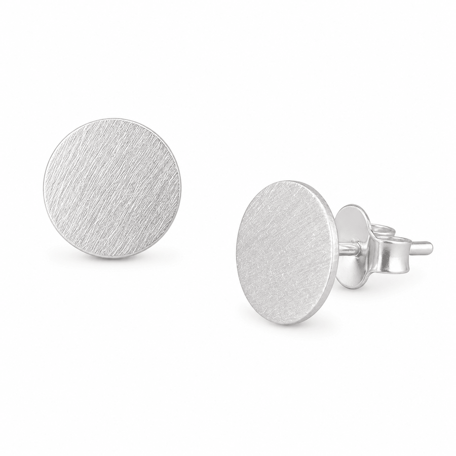 Schimmernde Silber-Scheiben Ohrstecker aus Tibet - Atelier Tibet