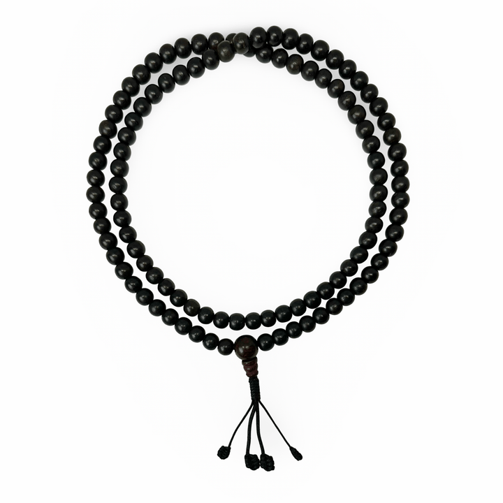 Schwarze Rosenholz Mala Gebetskette - Atelier Tibet