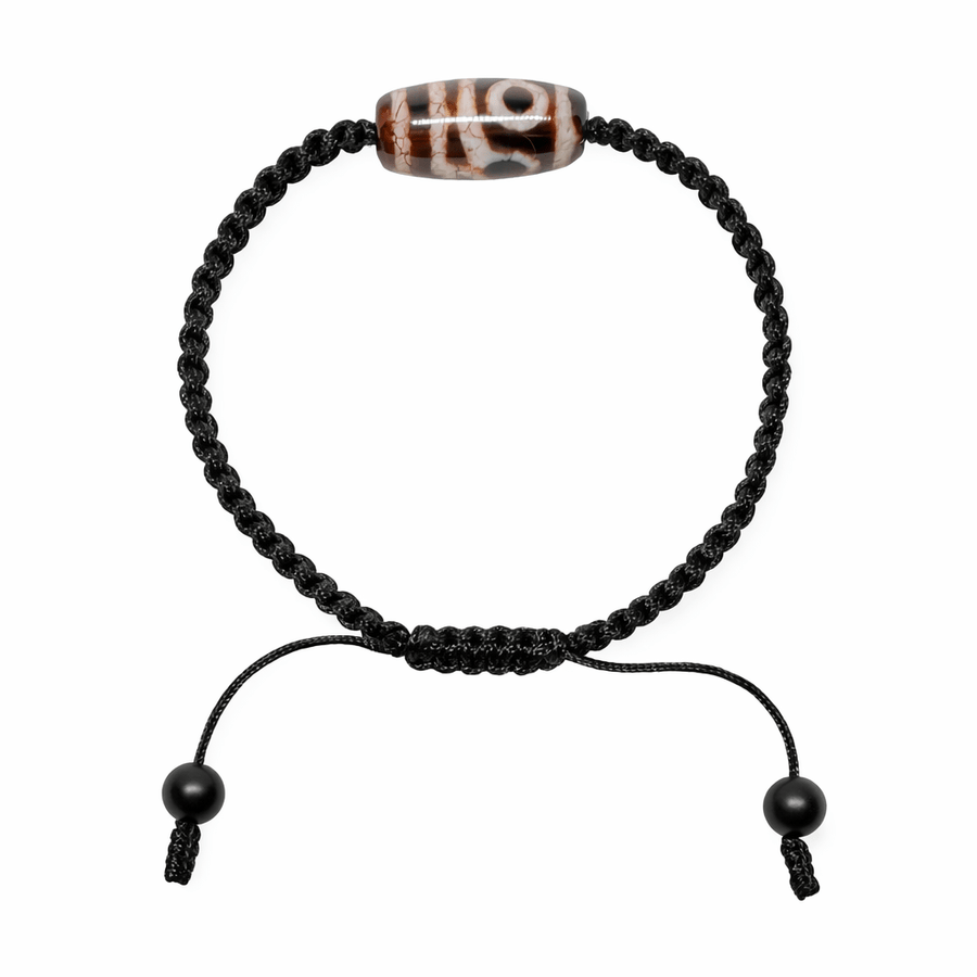 Schwarzes handgeknüpftes Armband mit «Dzi» - Atelier Tibet