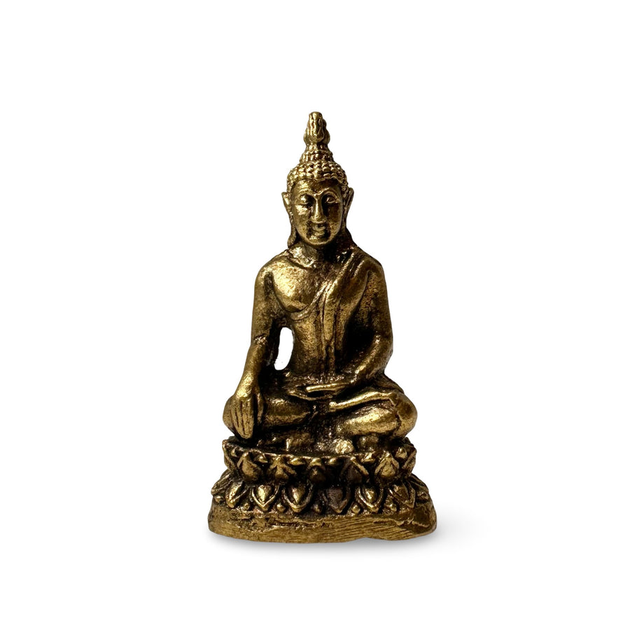 Shakyamuni Buddha Miniatur Statue aus Messing - Atelier Tibet