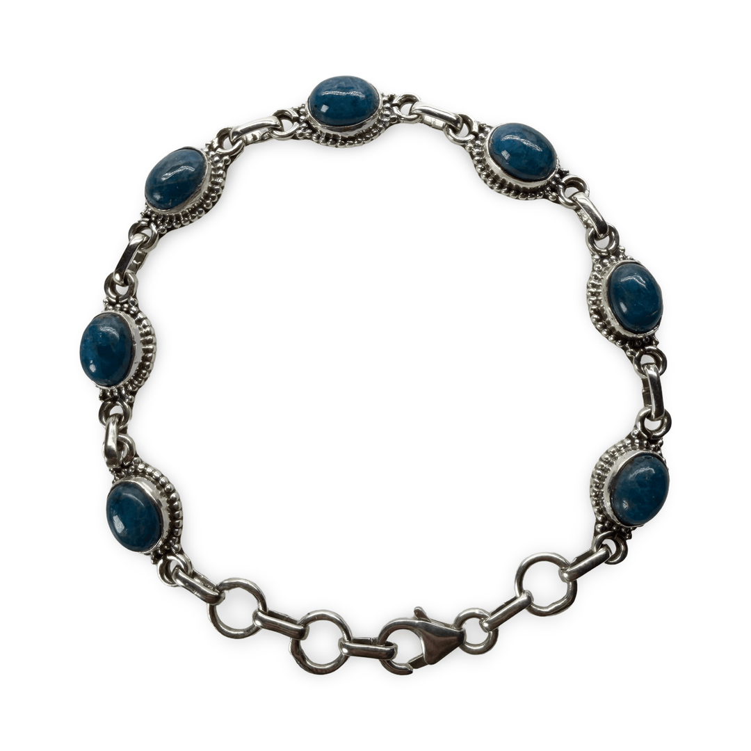 Silber-Armkette mit Apatit - Atelier Tibet