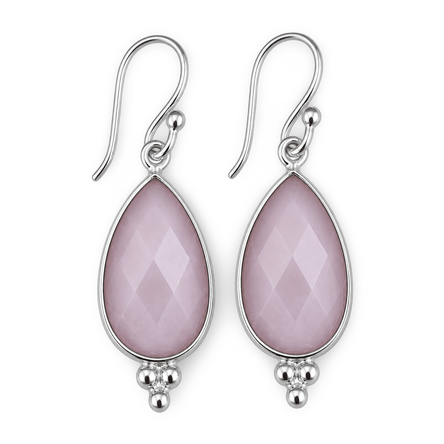 Silber - Ohranhänger mit tropfenförmigem Andenopal - Atelier Tibet