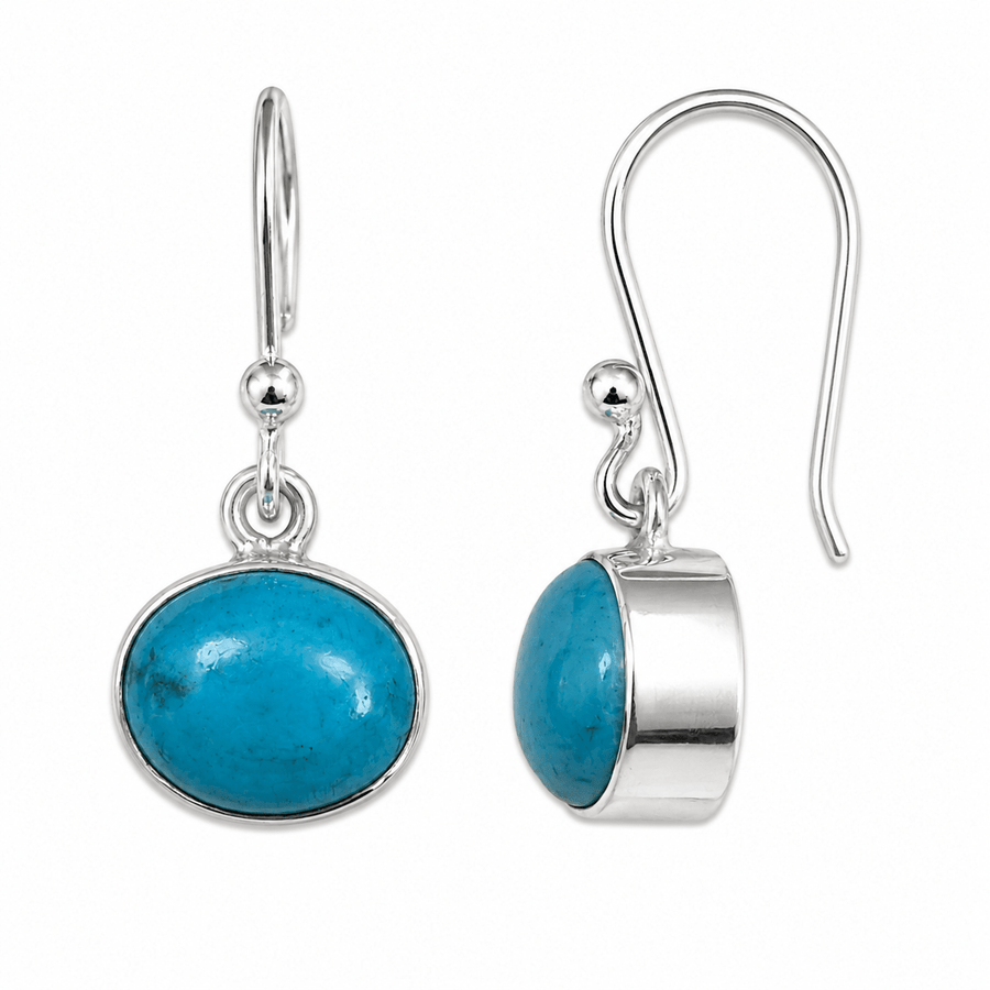 Silber Ohranhänger mit Türkis - Atelier Tibet