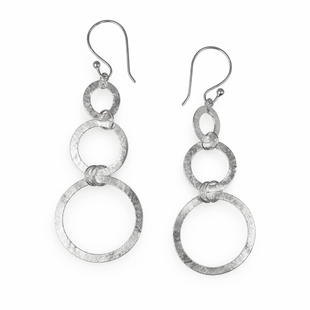 Silber - Ohranhänger mit Ringen – Handwerk aus Tibet - Atelier Tibet