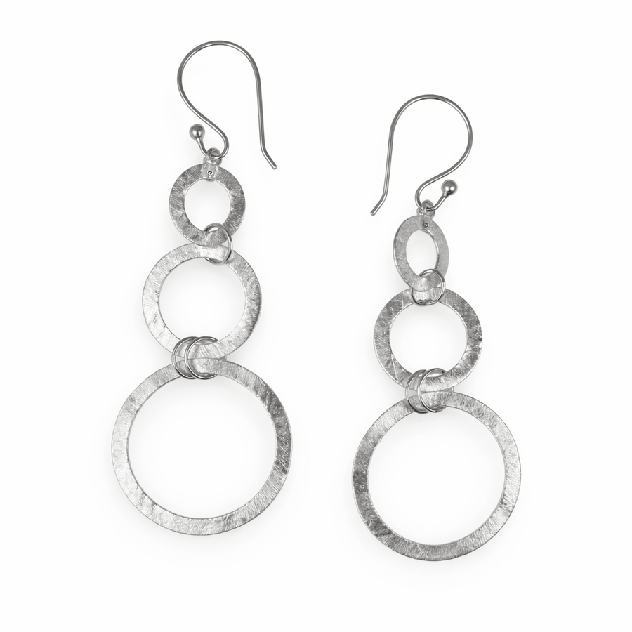 Silber - Ohranhänger mit Ringen – Handwerk aus Tibet - Atelier Tibet