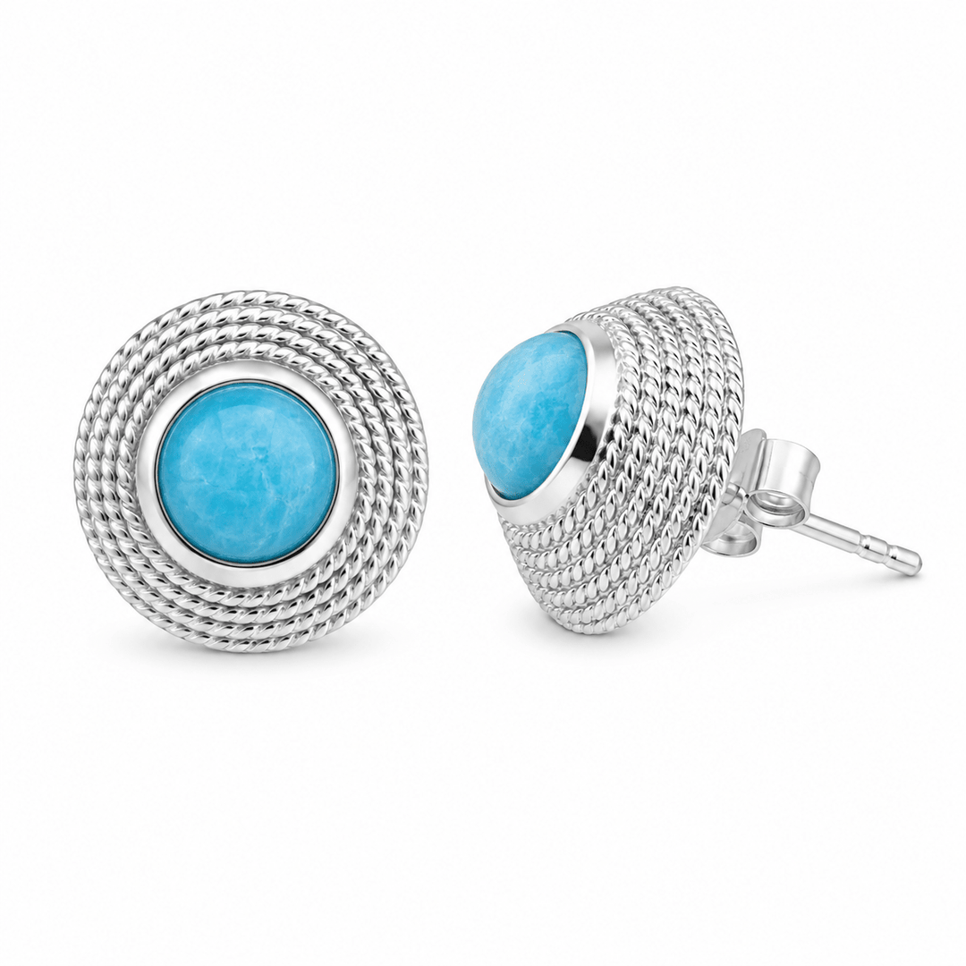 Silber-Ohrstecker mit Amazonit - Atelier Tibet