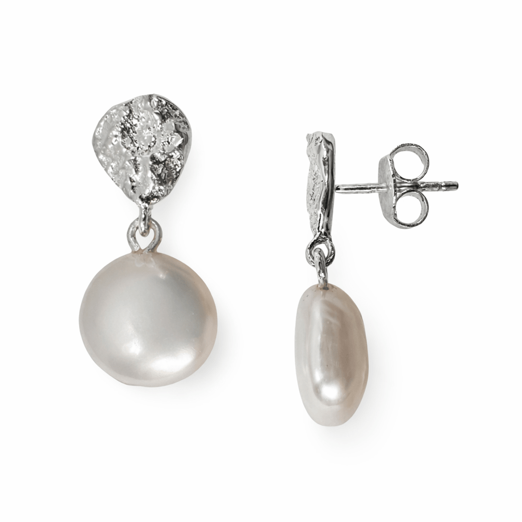 Silber - Ohrstecker mit Perle - Atelier Tibet