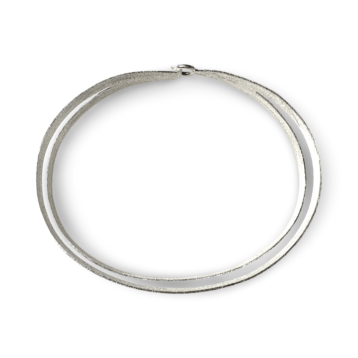 Silberner Doppelband - Armreif aus Tibet - Atelier Tibet