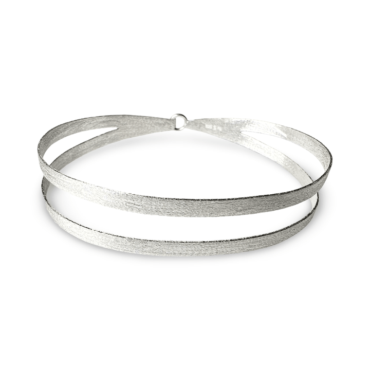 Silberner Doppelband - Armreif aus Tibet - Atelier Tibet