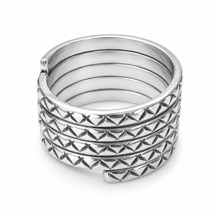Silberring in vierfacher Spiralwindung aus dem Himalaya - Atelier Tibet