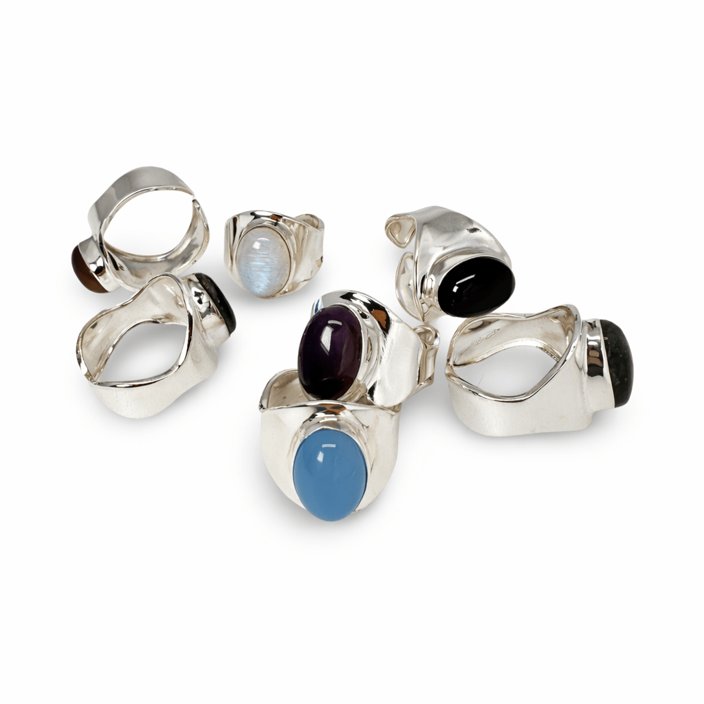 Silberring mit Edelstein - Grösse verstellbar! - Atelier Tibet