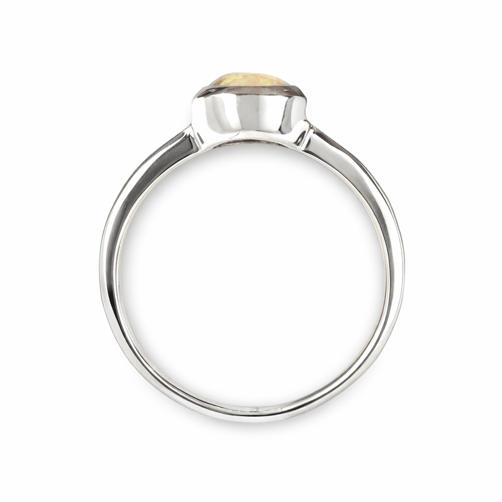 Silberring mit facettiertem Opal - Atelier Tibet