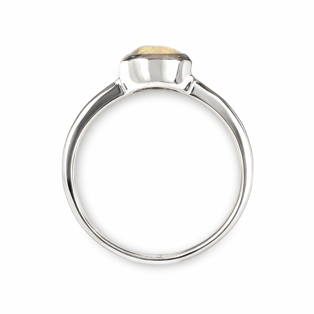 Silberring mit facettiertem Opal - Atelier Tibet
